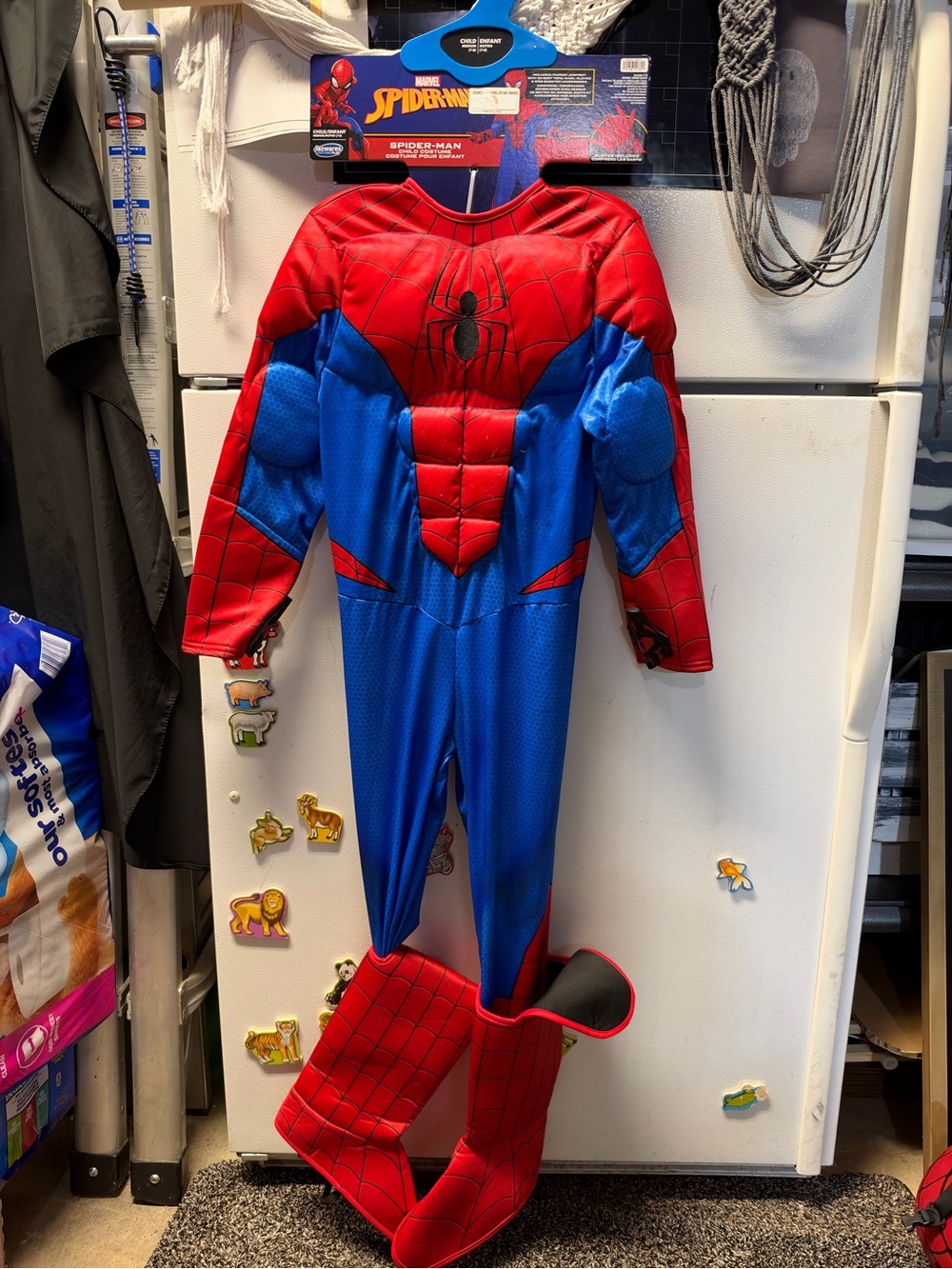 Marvel Spiderman Child Medium 7-8 Jumpsuit Mask Gloves Web Shooter Accent on Cuf